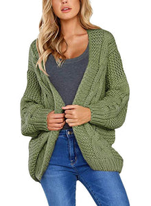 Women's Chunky Knitted Coat Long Sleeve Cardigan Casual Open Front Sweater Outwear