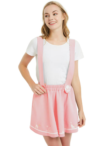 Pink pleated mini skirt