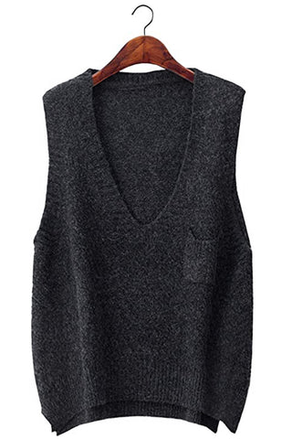 black knit vest womens