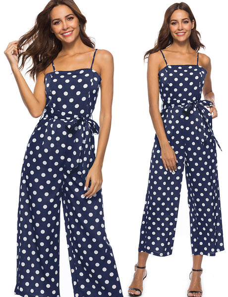 Women's Summer Sexy Spaghetti Strap Sleeveless Long Pants Casual Jumpsuit Rompers
