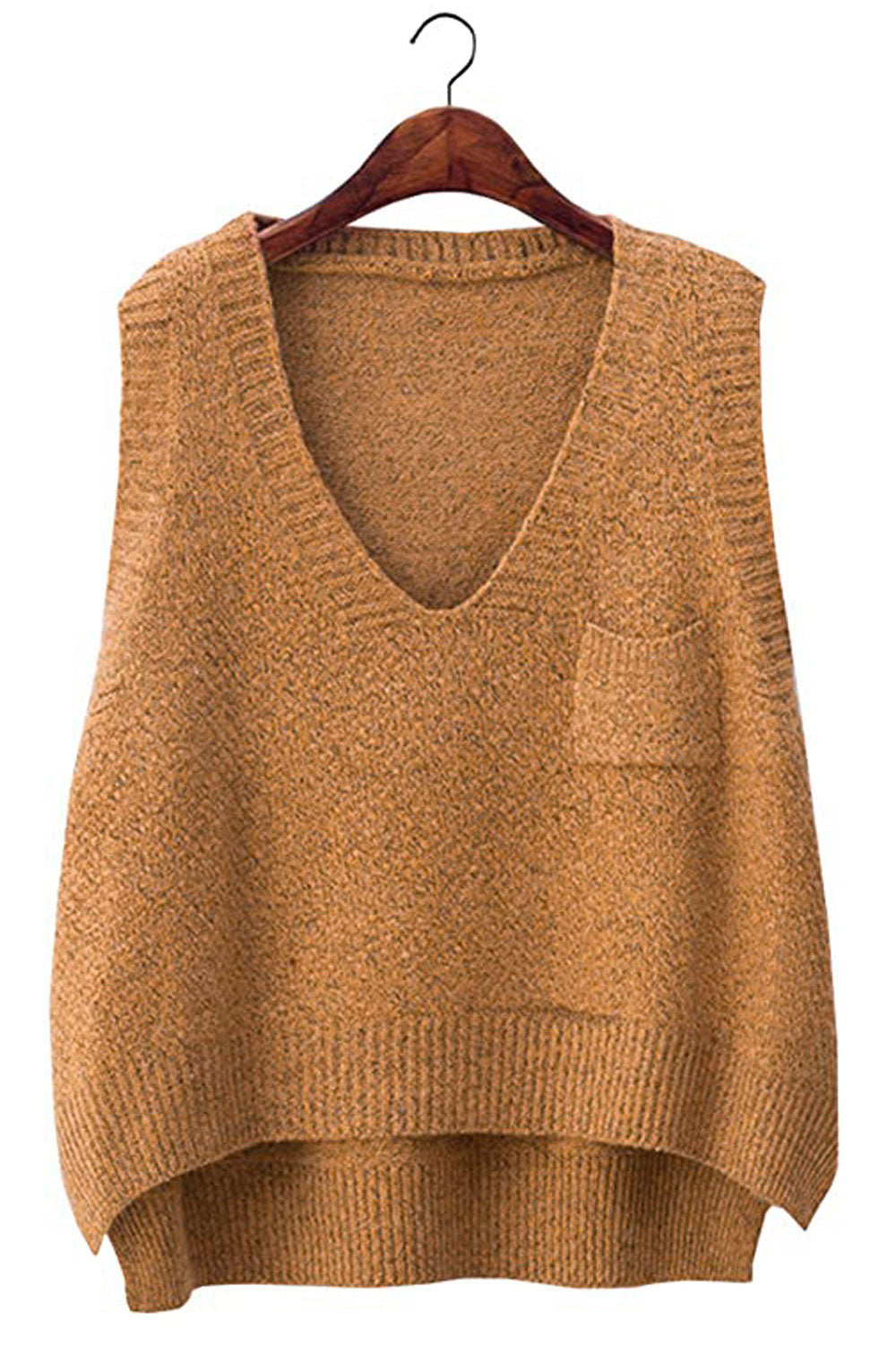 knitted v neck vest